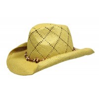 Straw Cowboy Hats – 12 PCS Shapeable Woven Paper Straw - Natural - HT-ST2301NT